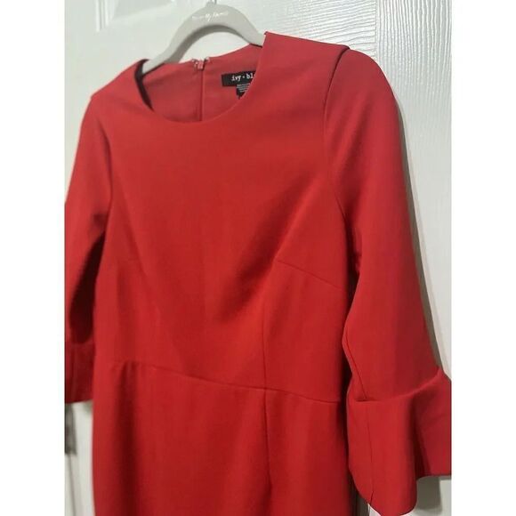 NWT Ivy + Blue Red 3/4 Victorian Sleeve Dress Size 8 - Picture 2 of 6